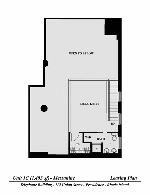 Floor plan for studio, 1 bath, 1684 sqft